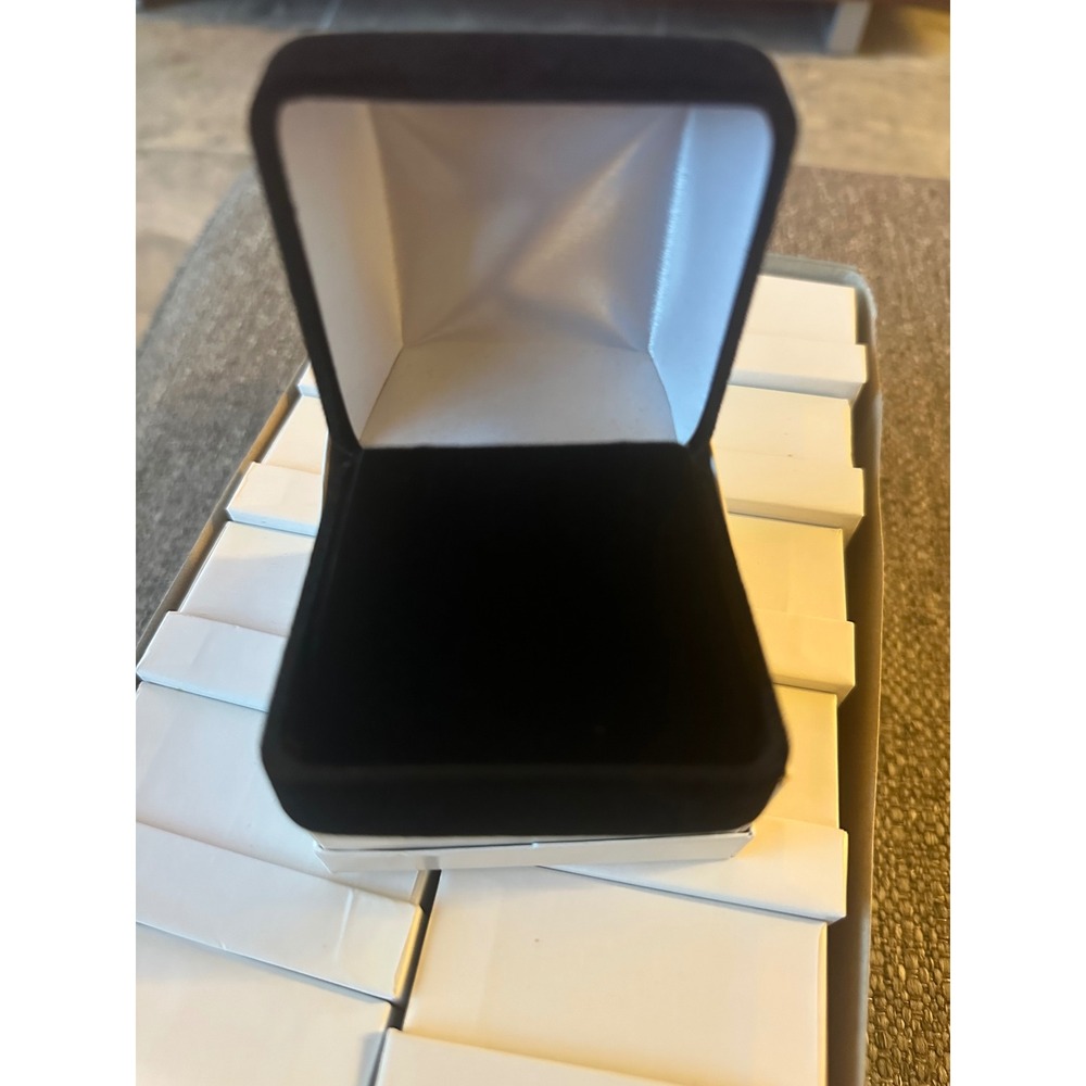 ULine Black Velvet Jewelry necklace Box with‎ White Outer Box Lot of 12 NIB